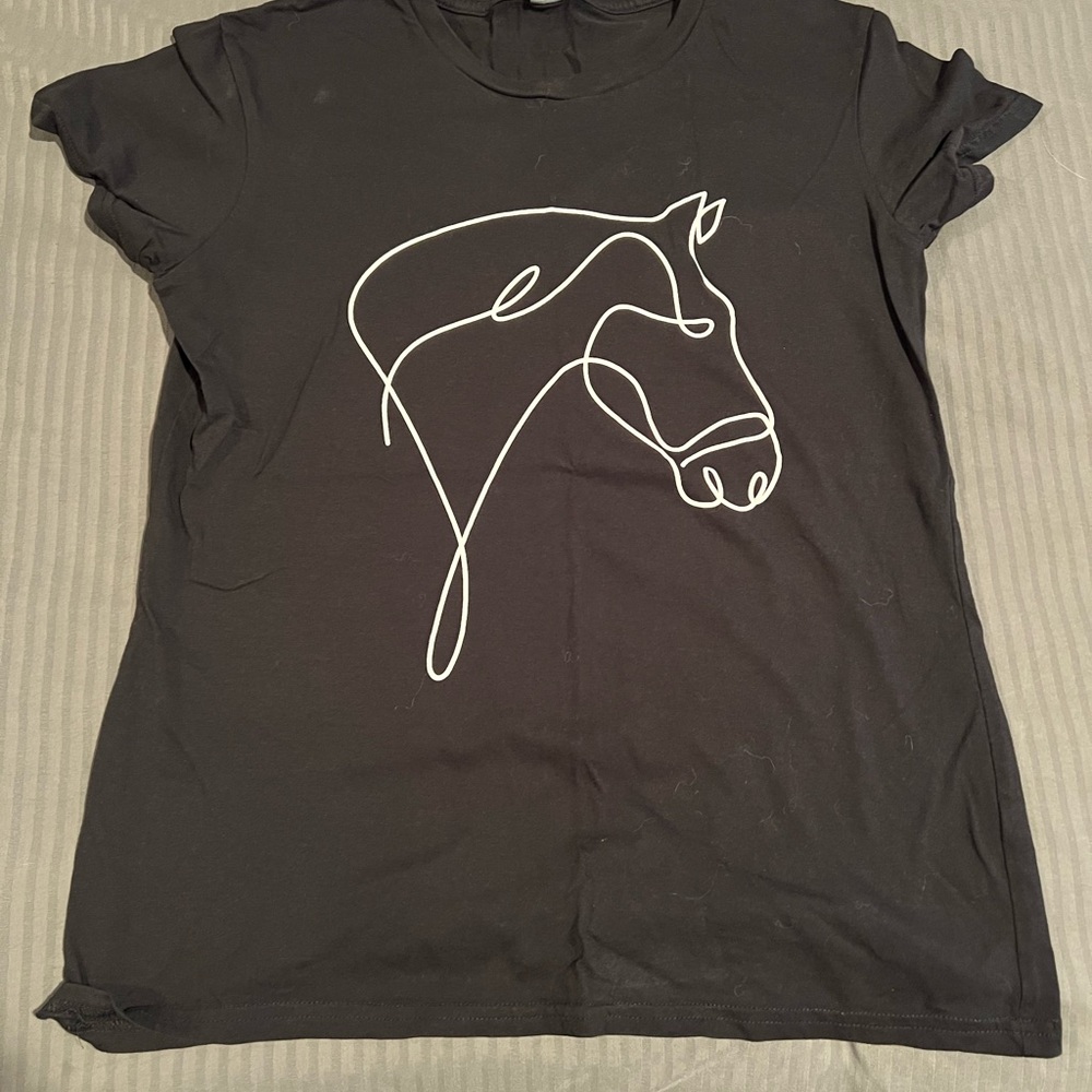 Black Tee with Horse Graphic